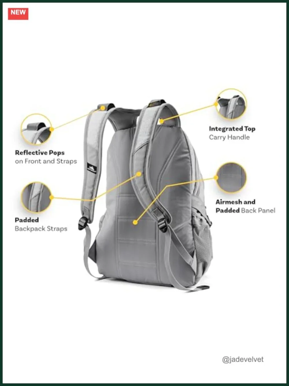 Large Capacity Daypack Backpack with Tablet Sleeve, Travel Work Bookbag